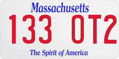 MA license plate 133OT2