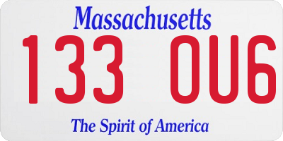 MA license plate 133OU6