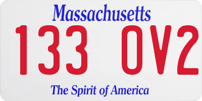 MA license plate 133OV2
