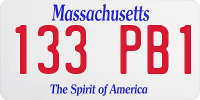 MA license plate 133PB1