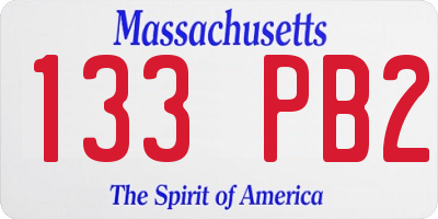 MA license plate 133PB2