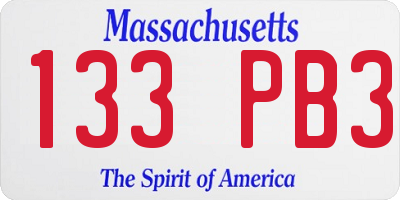 MA license plate 133PB3