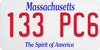 MA license plate 133PC6