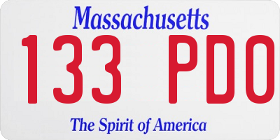MA license plate 133PD0