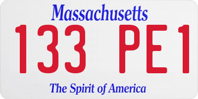MA license plate 133PE1