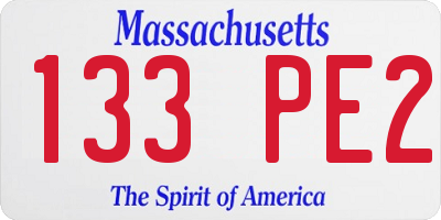 MA license plate 133PE2