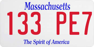 MA license plate 133PE7