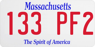 MA license plate 133PF2