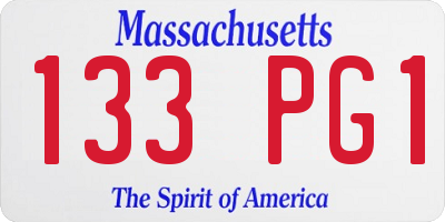 MA license plate 133PG1