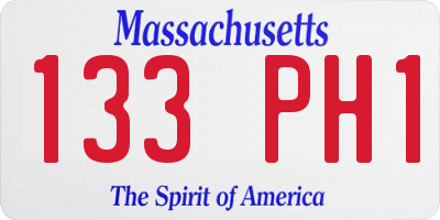 MA license plate 133PH1