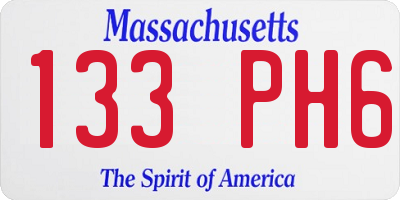 MA license plate 133PH6