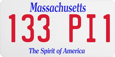 MA license plate 133PI1