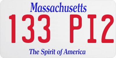 MA license plate 133PI2