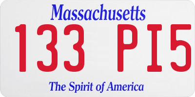 MA license plate 133PI5