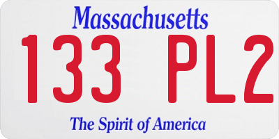 MA license plate 133PL2