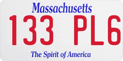 MA license plate 133PL6