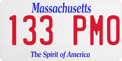 MA license plate 133PM0