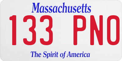 MA license plate 133PN0