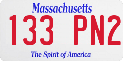 MA license plate 133PN2