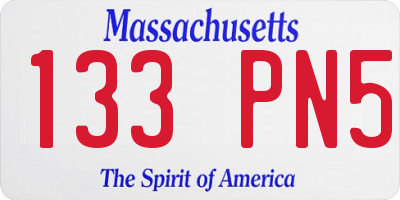 MA license plate 133PN5