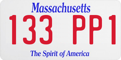 MA license plate 133PP1