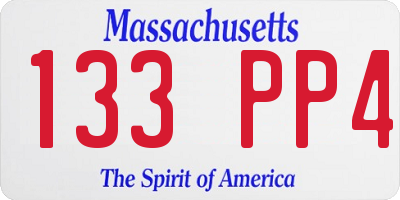 MA license plate 133PP4