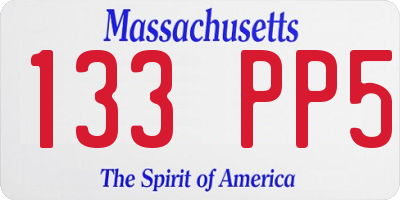 MA license plate 133PP5