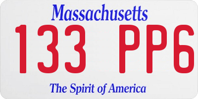 MA license plate 133PP6