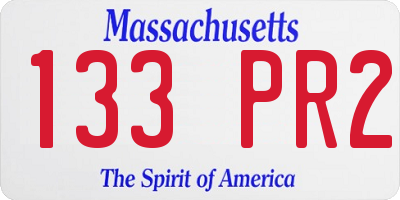 MA license plate 133PR2