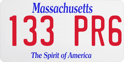 MA license plate 133PR6