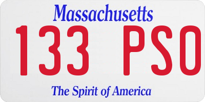 MA license plate 133PS0