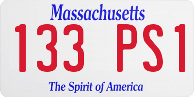 MA license plate 133PS1