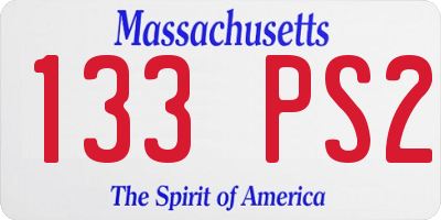 MA license plate 133PS2