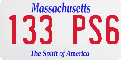 MA license plate 133PS6