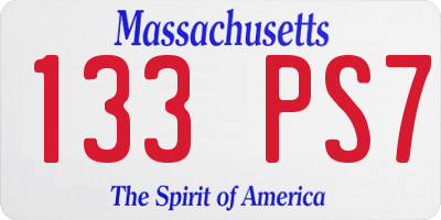 MA license plate 133PS7
