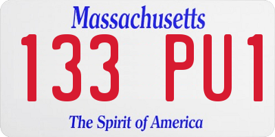 MA license plate 133PU1