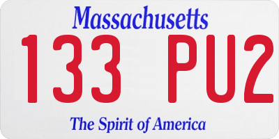 MA license plate 133PU2
