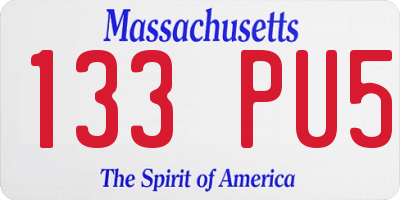 MA license plate 133PU5