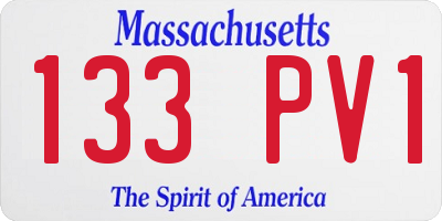 MA license plate 133PV1