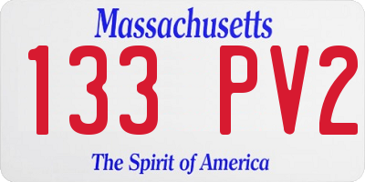 MA license plate 133PV2