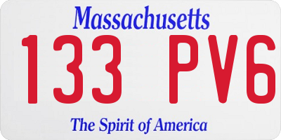 MA license plate 133PV6