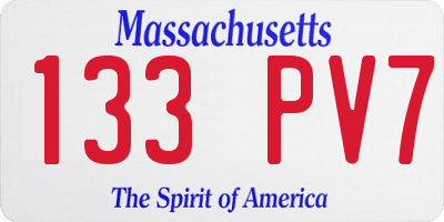 MA license plate 133PV7