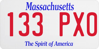 MA license plate 133PX0