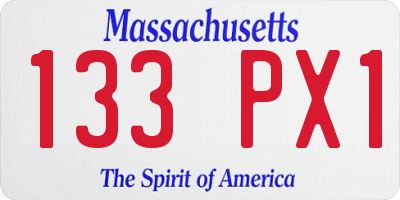 MA license plate 133PX1