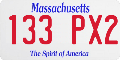 MA license plate 133PX2