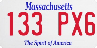 MA license plate 133PX6