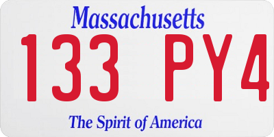 MA license plate 133PY4