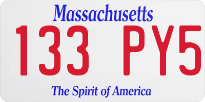 MA license plate 133PY5