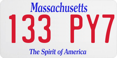 MA license plate 133PY7