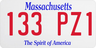 MA license plate 133PZ1